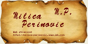 Milica Perinović vizit kartica